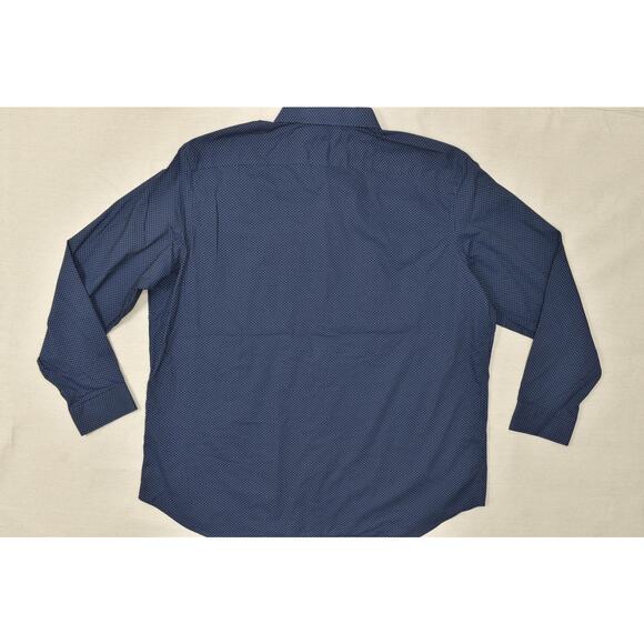 Old Navy Pro Signature Men's Shirt Slim Fit Size XXXL Navy Blue Polka Dot Go-Dry - Picture 8 of 8